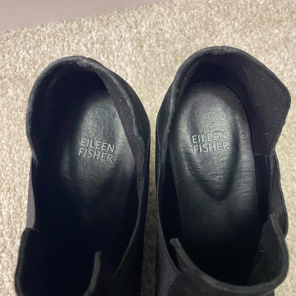 Eileen Fisher Black Suede Women’s Ankle Boots - Picture 4 of 6